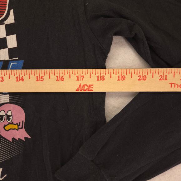 Pacman Video Game Graphic Crew Neck Long Sleeve Shirt Mens Size M Black - Picture 7 of 9